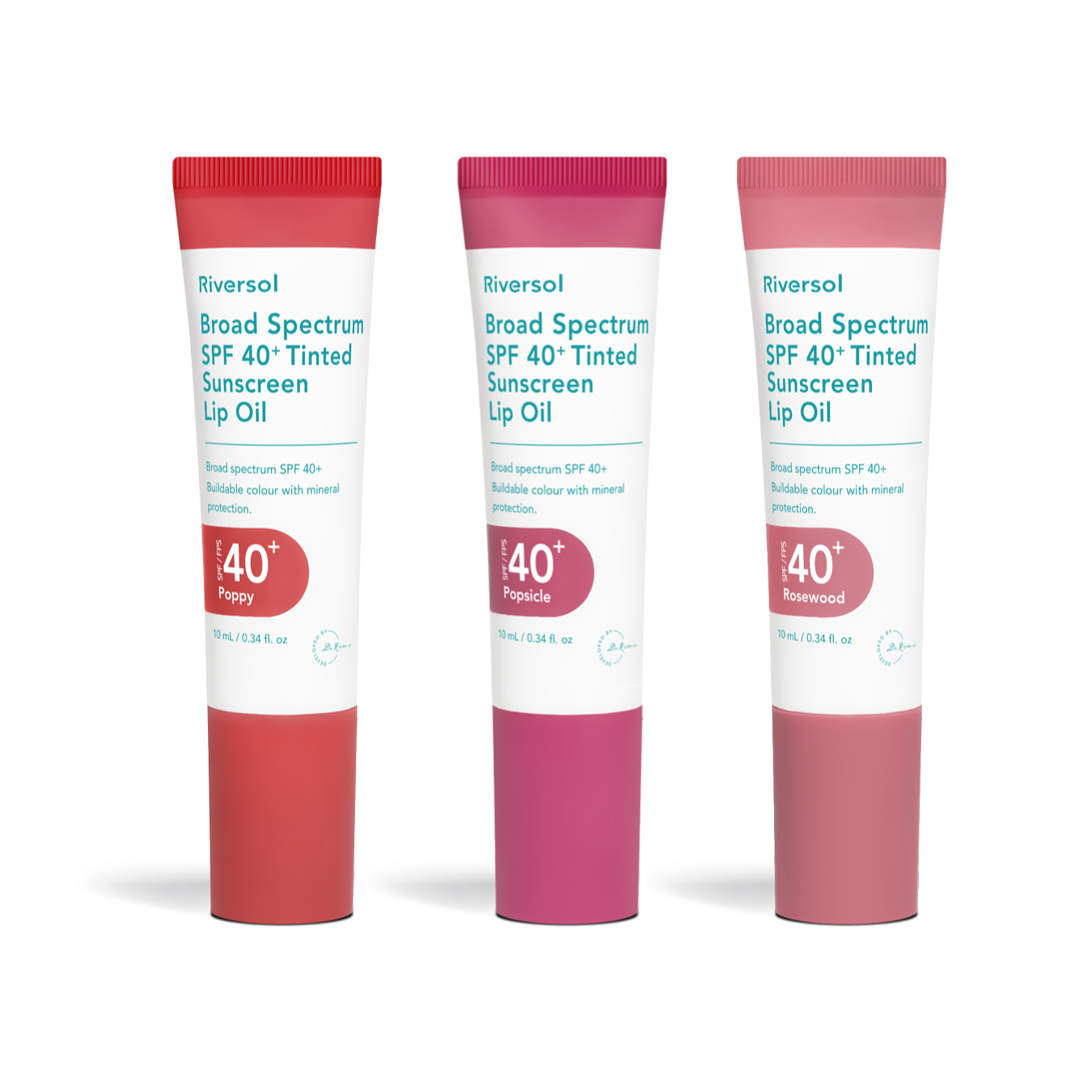3 pack of Broad Spectrum SPF 40+ Tinted Sunscreen Lip Oil