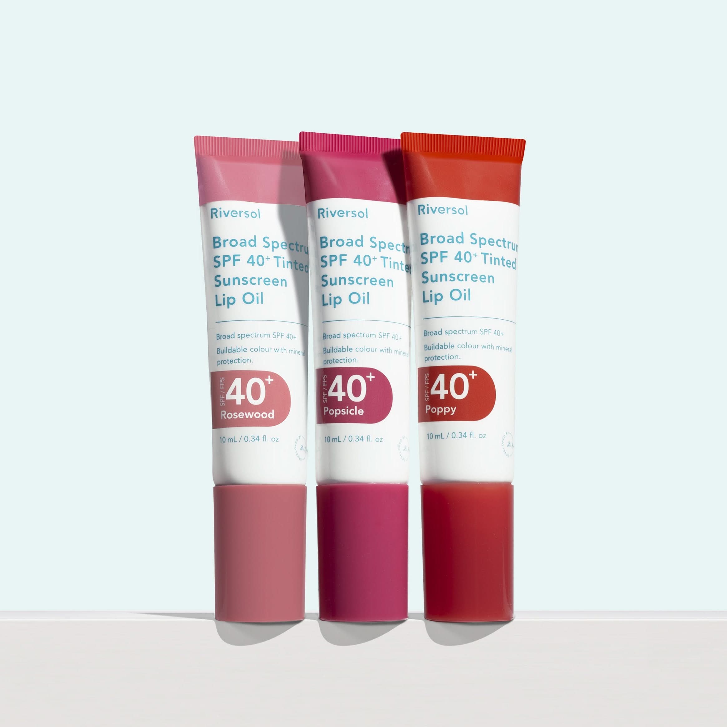 3 pack of Broad Spectrum SPF 40+ Tinted Sunscreen Lip Oil