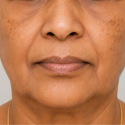 After 10 weeks of use — sun pigmentation faded, finer lines softened