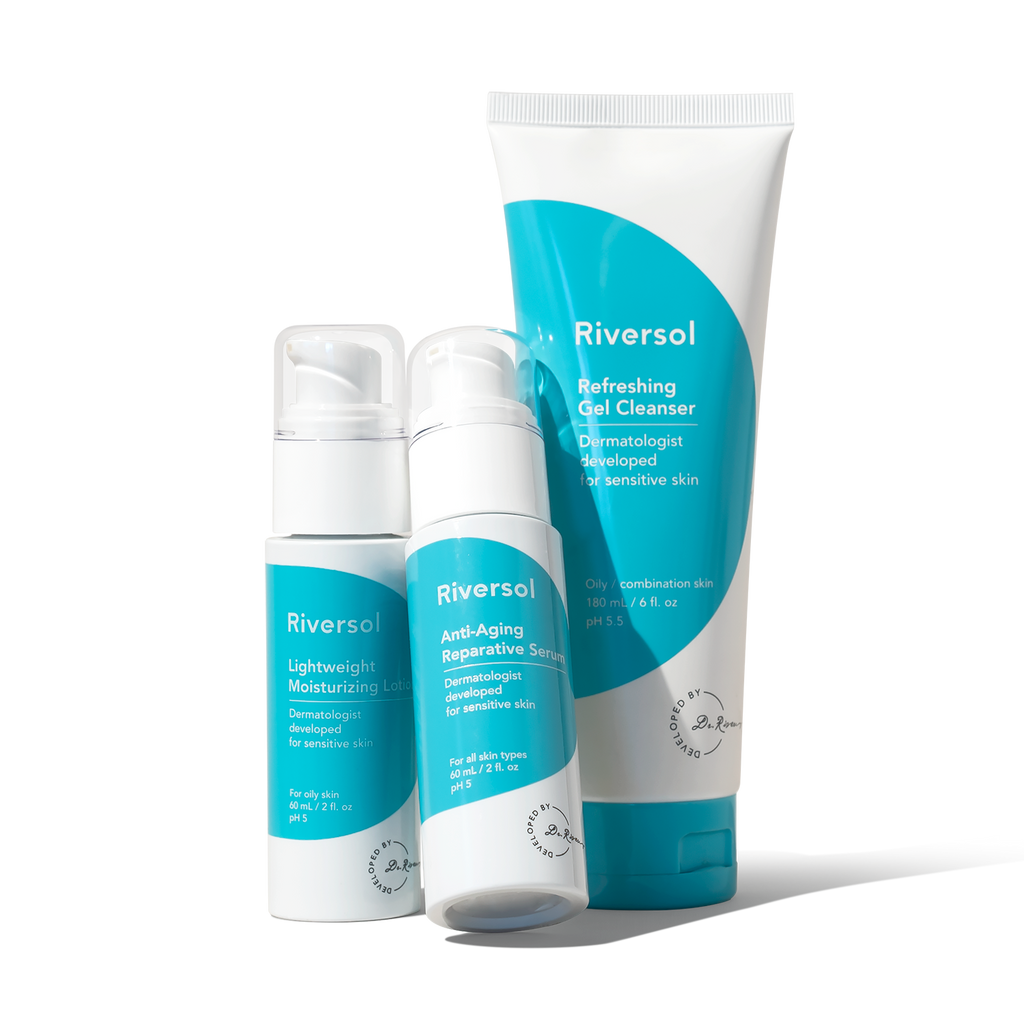 Riversol Anti-Aging Trio Skincare Kit - Reduce Fine Lines & Wrinkles ...